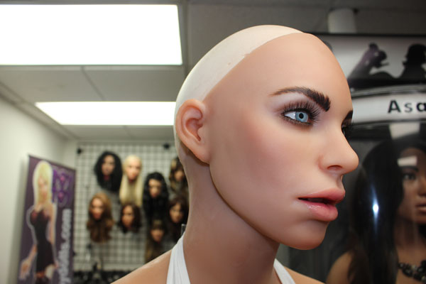 The front side of lifelike sex doll robot- photo by author, San Diego, CA