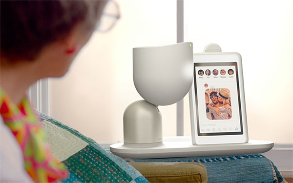 ElliQ displayed in the home - photo by 
<a href="https://www.intuitionrobotics.com/">Intuition Robotics</a>